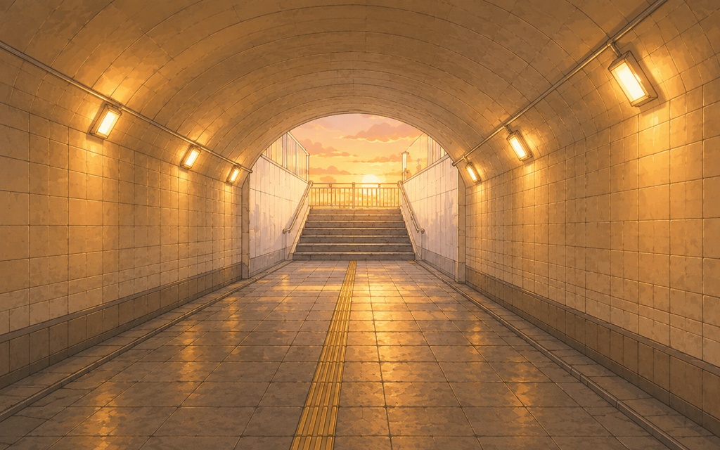 屋内の連絡通路・地下道のイラスト